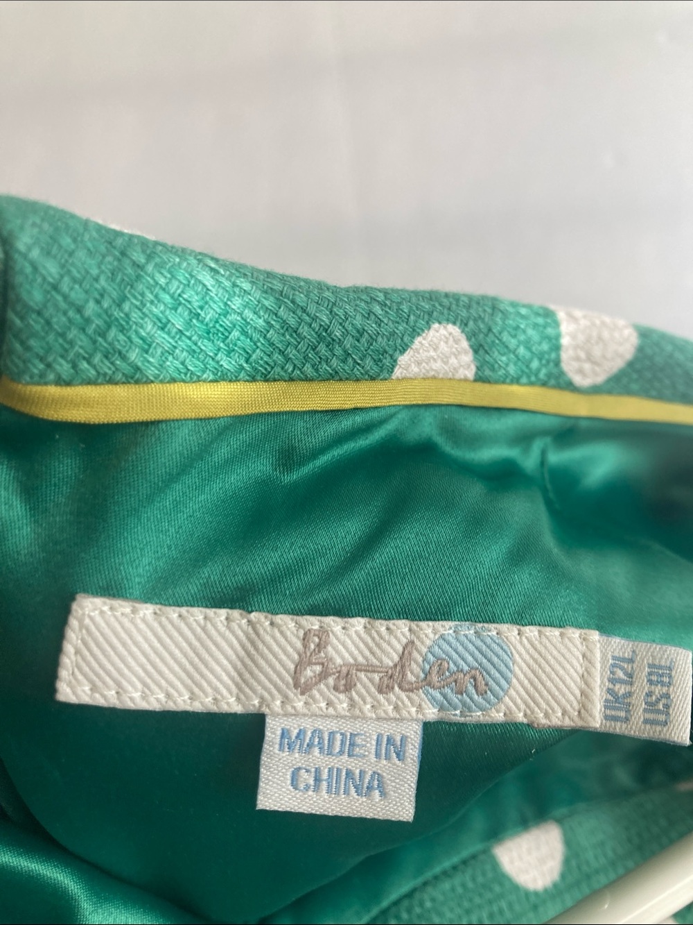 Boden Green and White Polka Dot Midi Dress Size 8L - Picture 2 of 15
